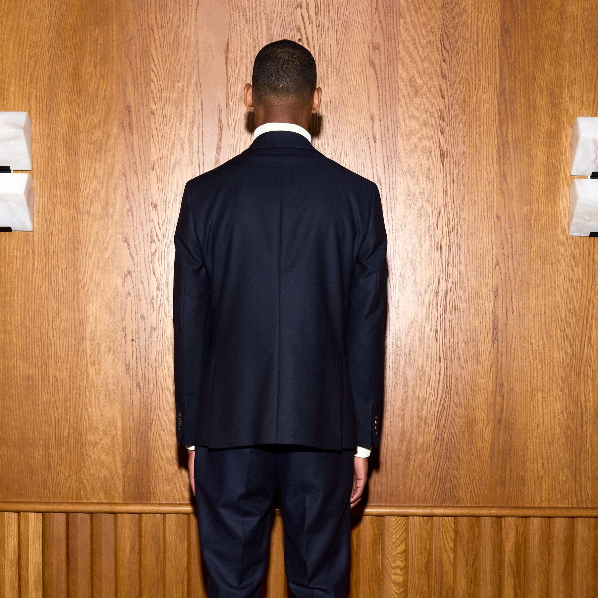 Veste en flanelle de laine marine