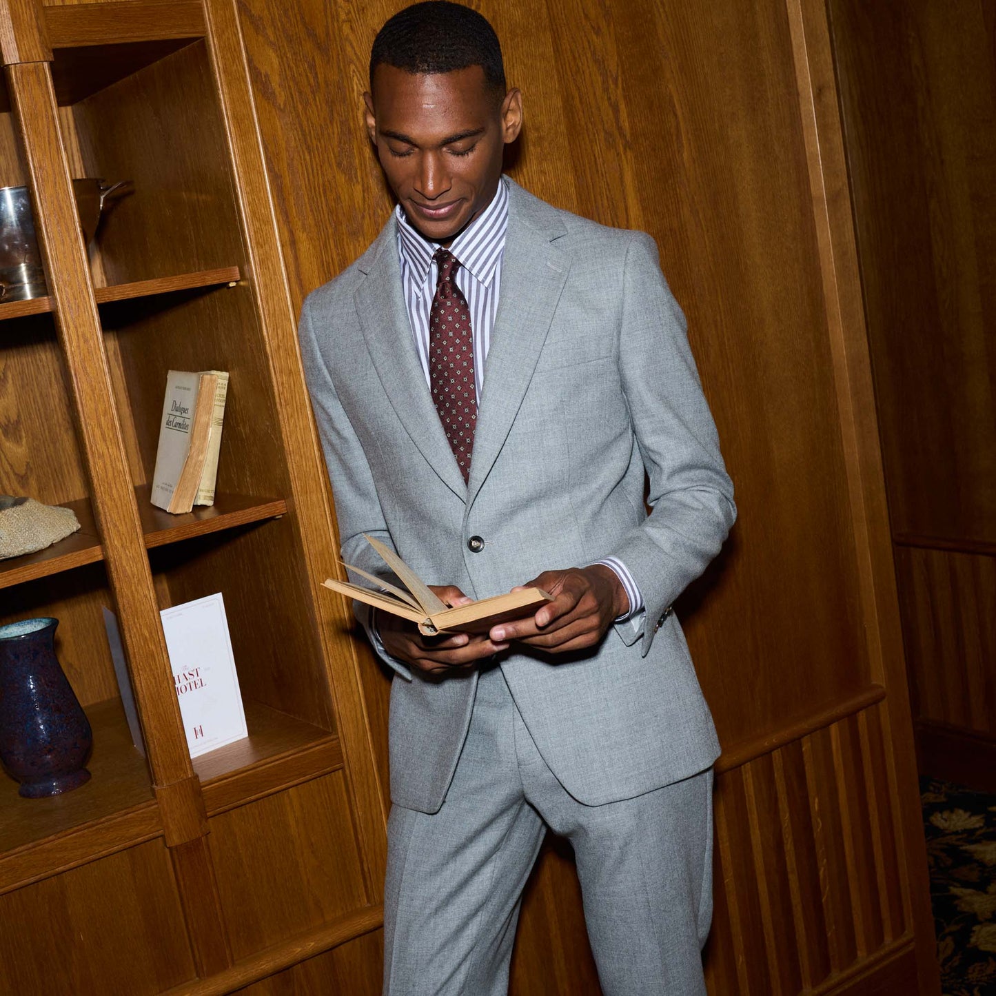 Veste en flanelle de laine grise