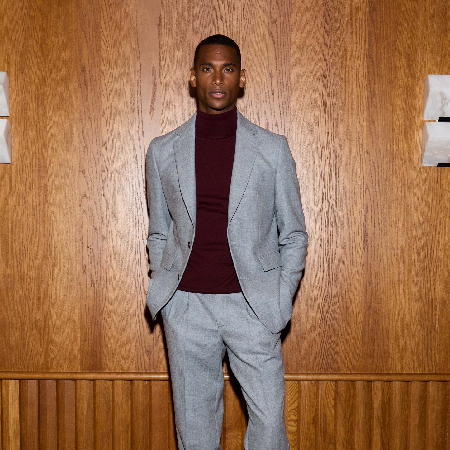 Veste en flanelle de laine grise