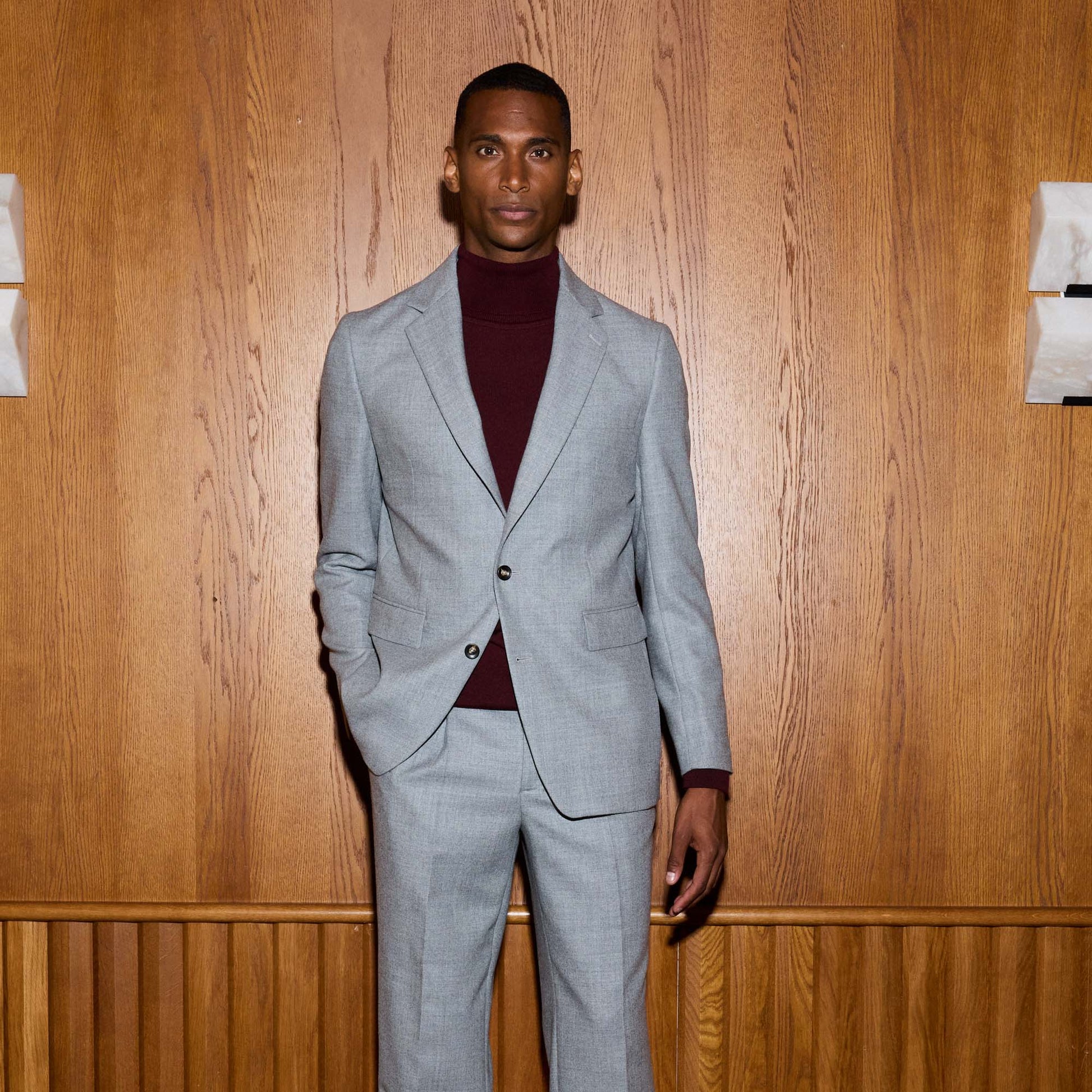 Veste en flanelle de laine grise