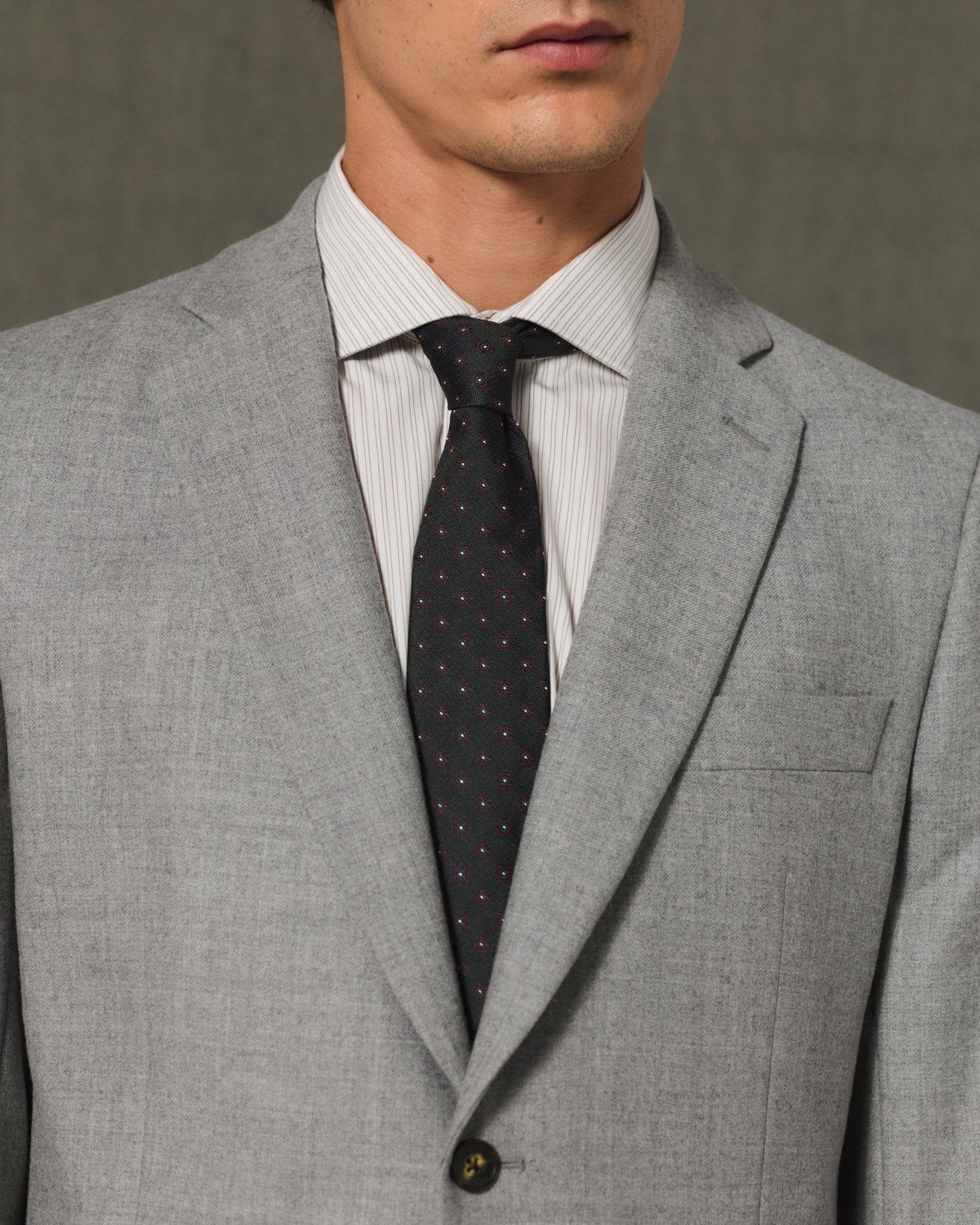 Gray wool flannel jacket