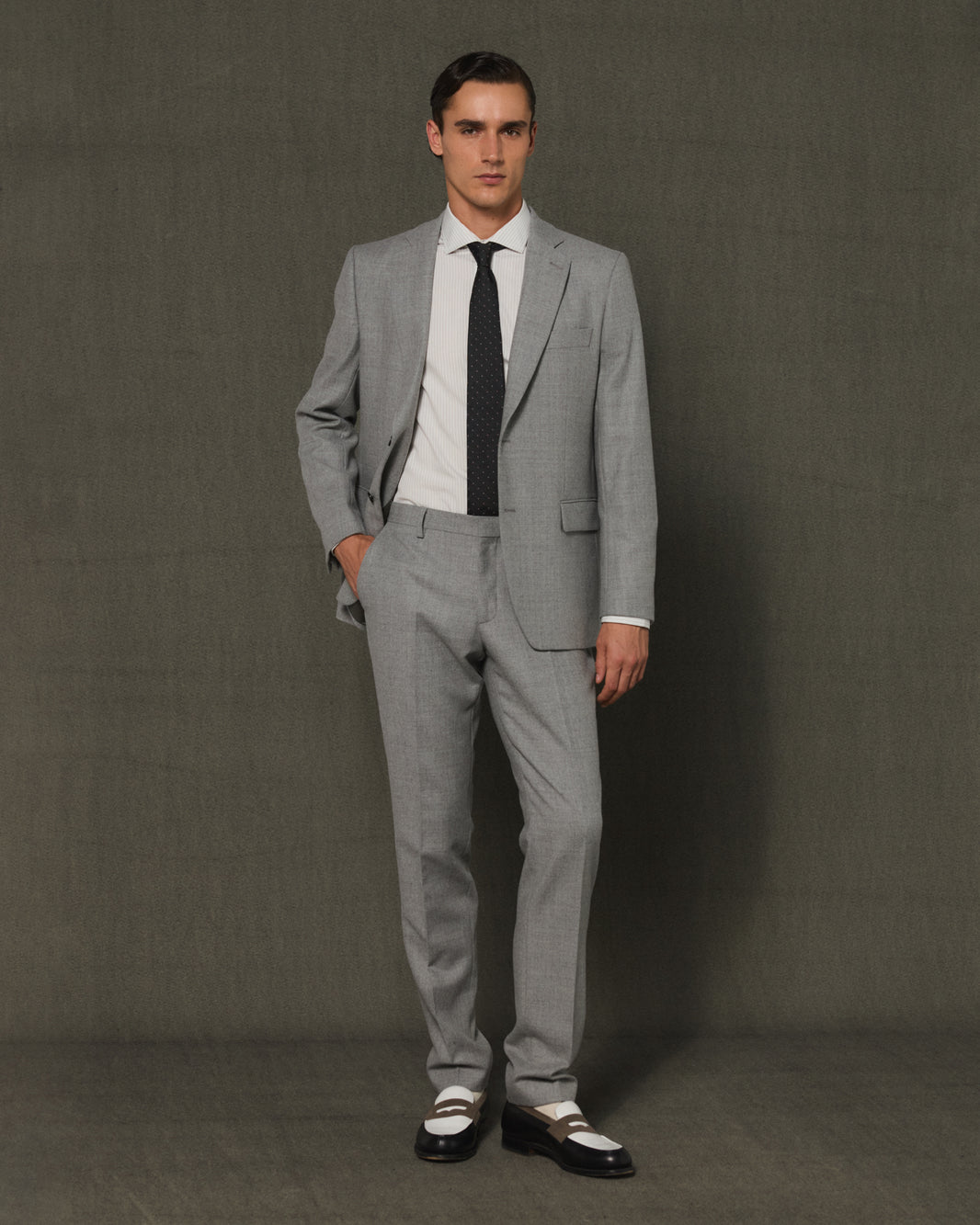 Gray wool flannel jacket
