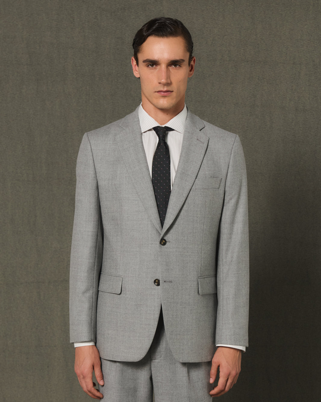 Gray wool flannel jacket