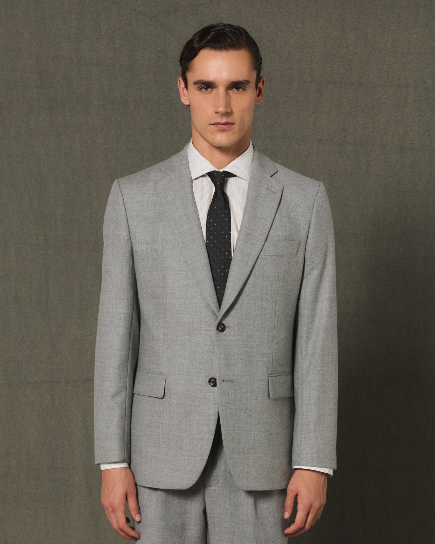 Gray wool flannel jacket