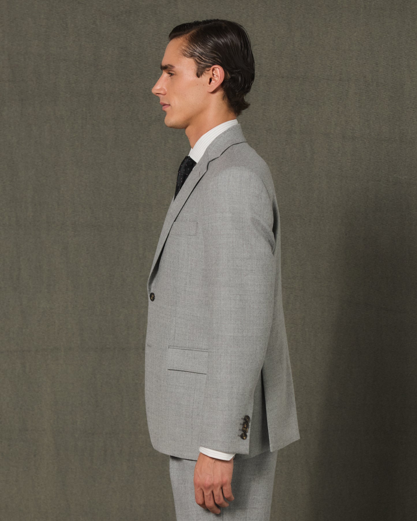 Gray wool flannel jacket