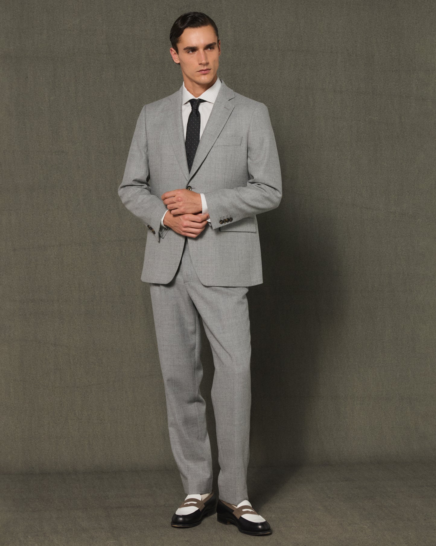 Gray wool flannel jacket
