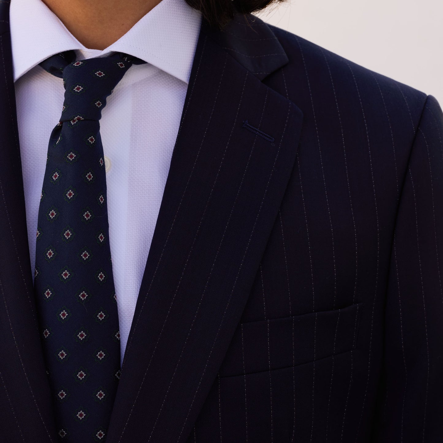 Veste en laine marine à rayures