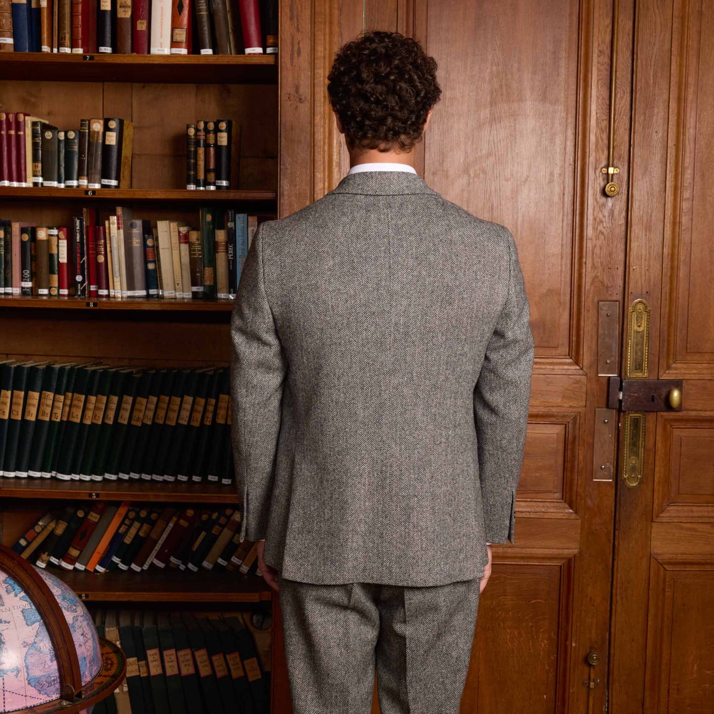 Grey herringbone wool jacket