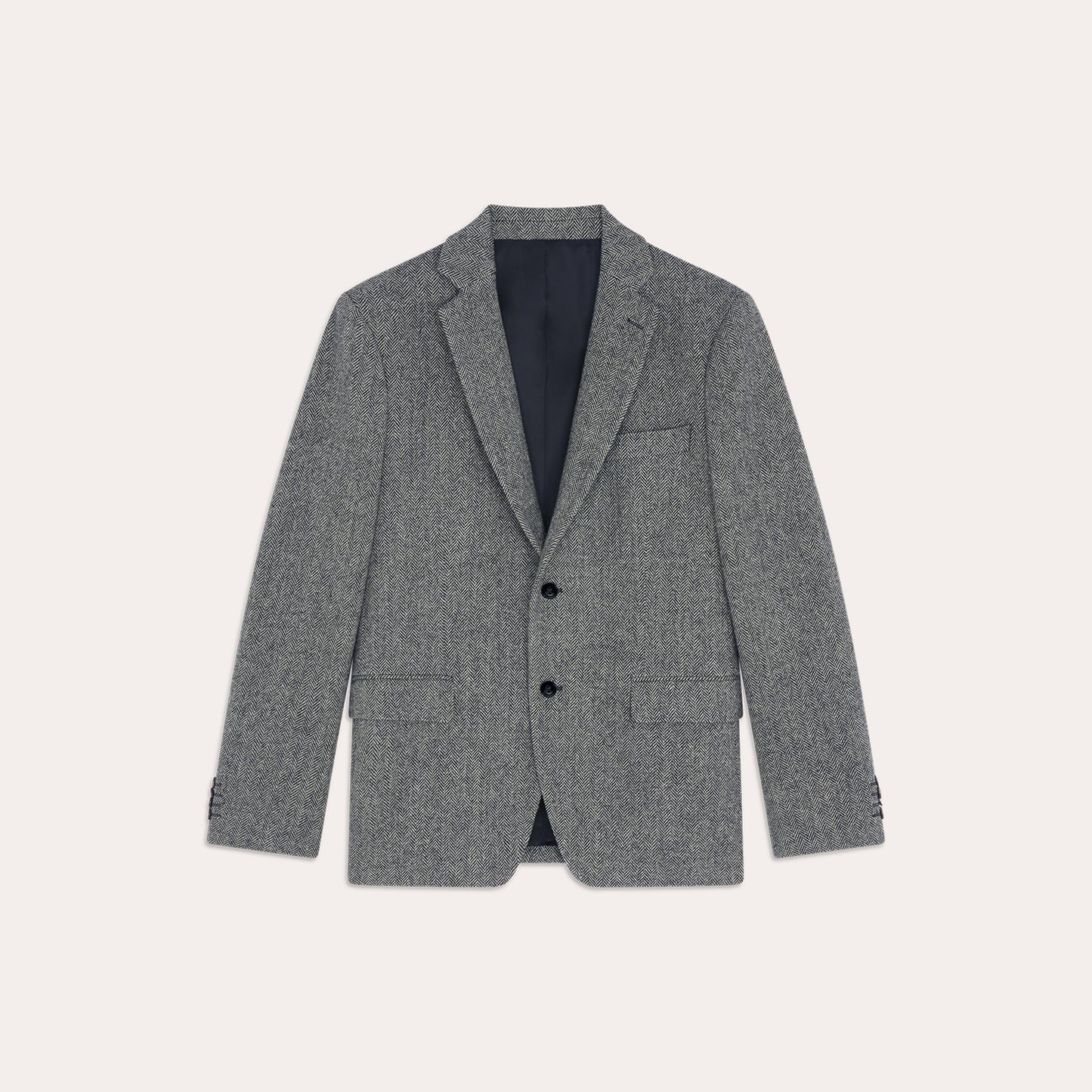 Veste en laine à chevrons gris