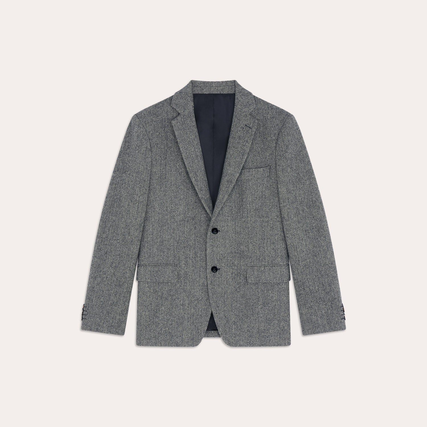 Veste en laine à chevrons gris