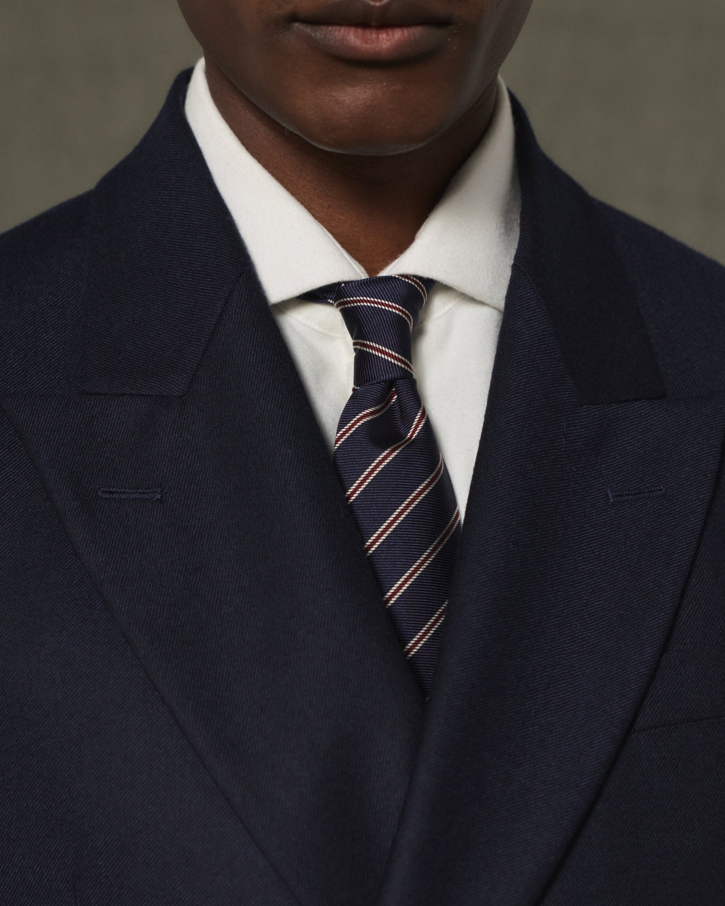 Veste croisée en flanelle de laine marine