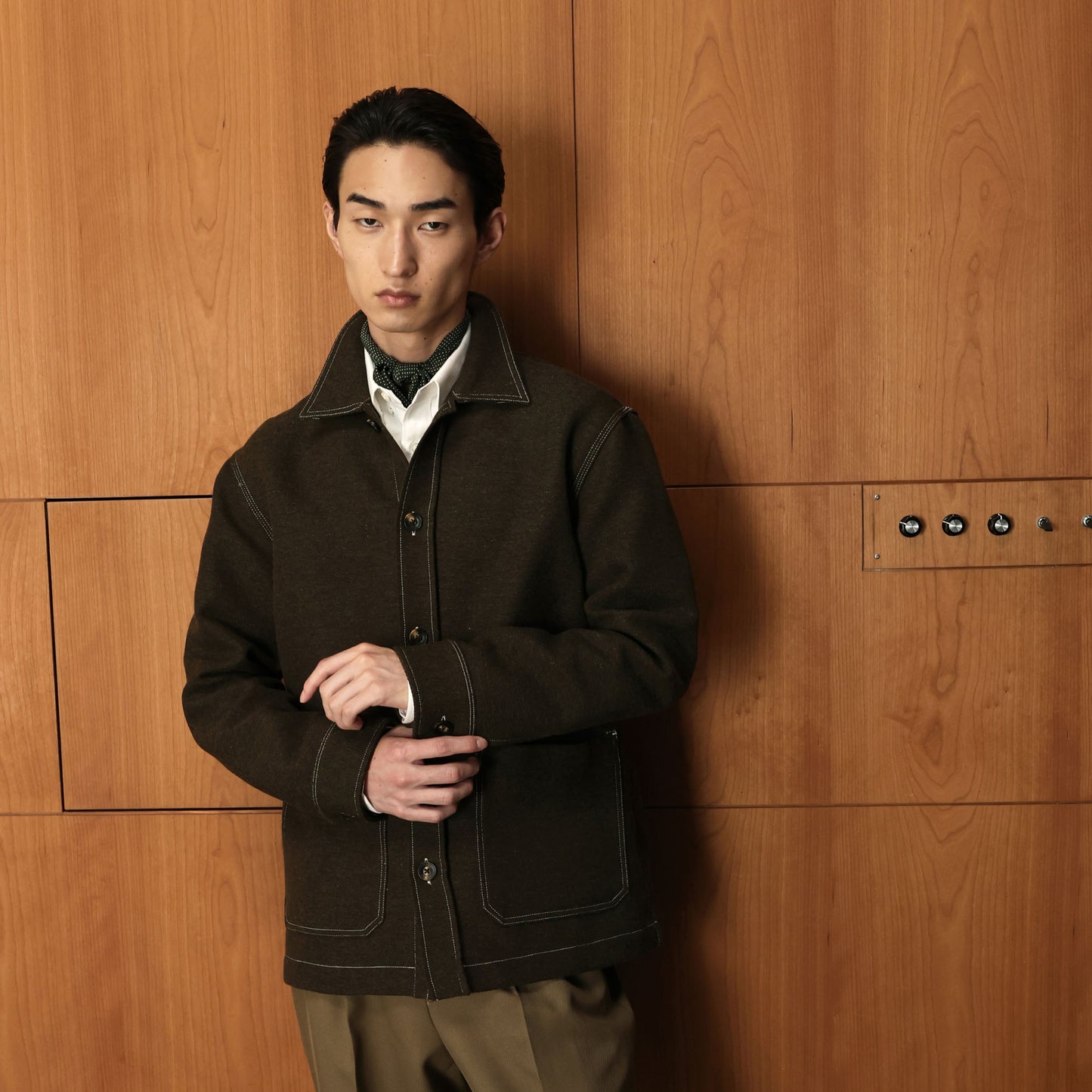 Veste décontractée double-face en laine italienne