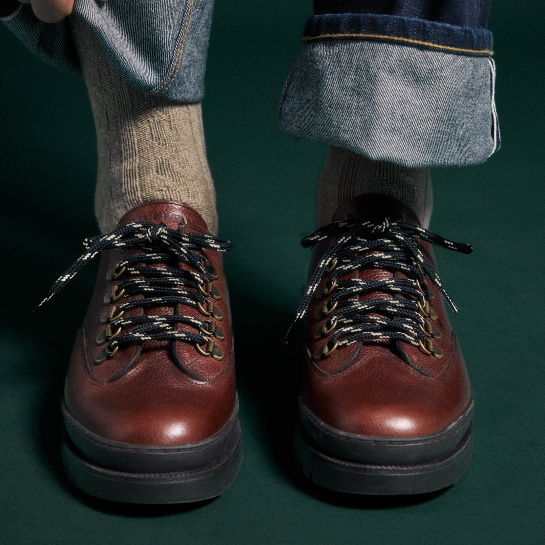 Hiking-boots basses en cuir grainé – Hast x Kleman