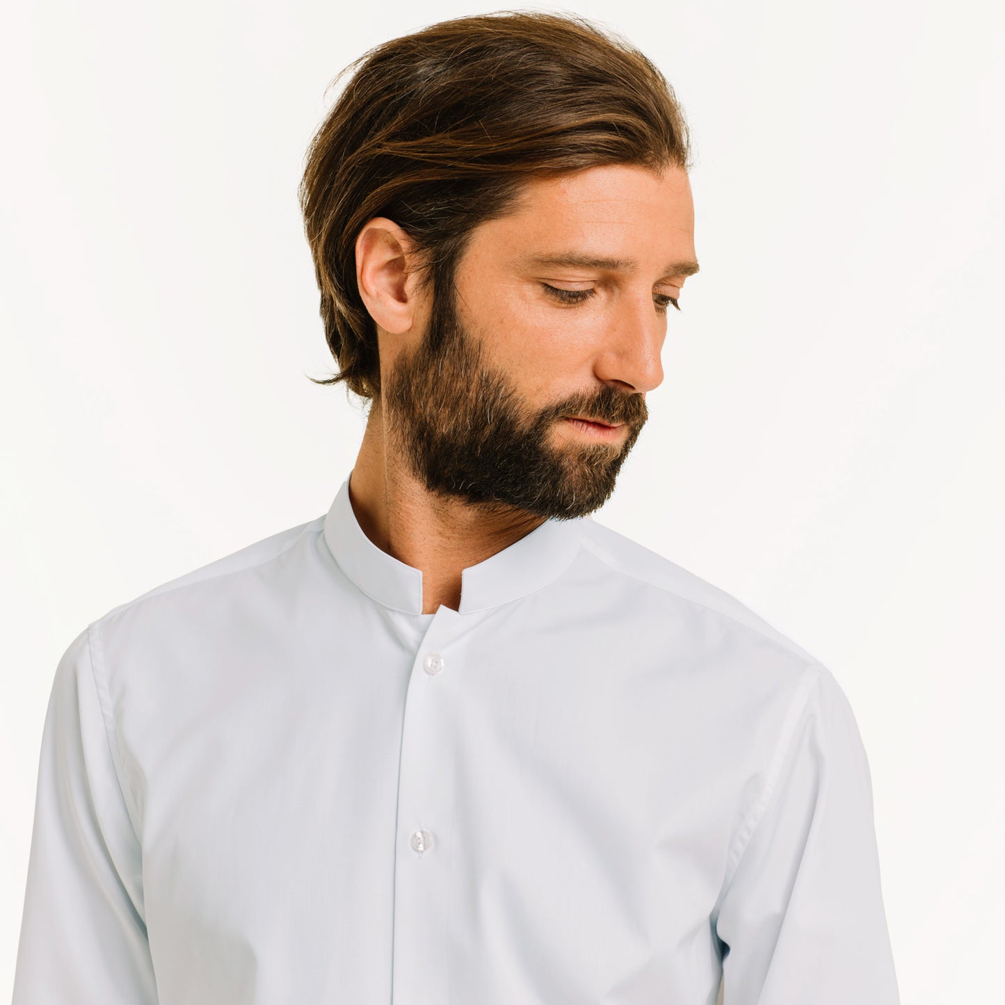 White double-twisted poplin shirt