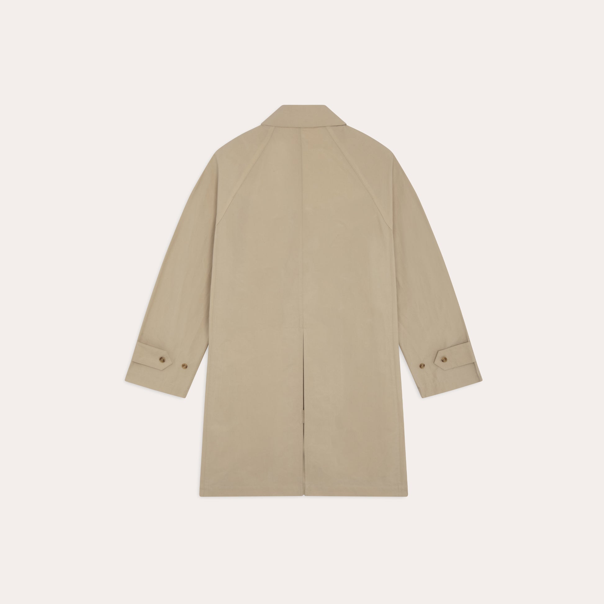 Balmacaan en coton ciré beige