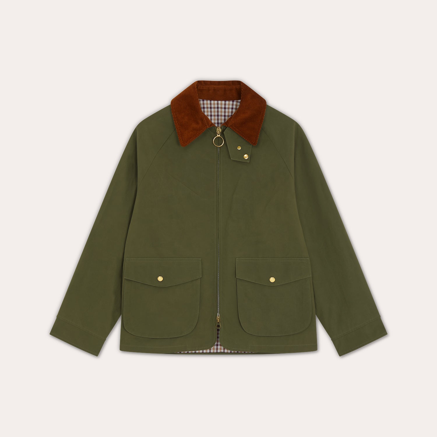 Blouson en coton ciré vert