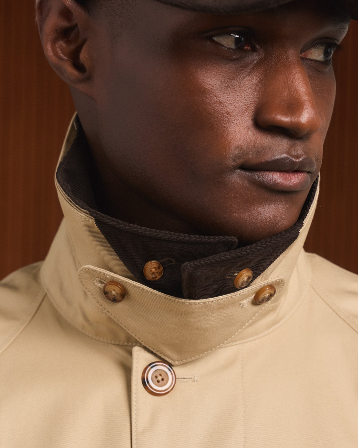 Manteau car coat en coton imperméable beige