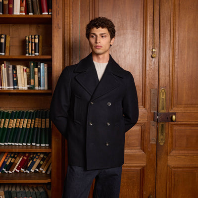 Navy wool pea coat