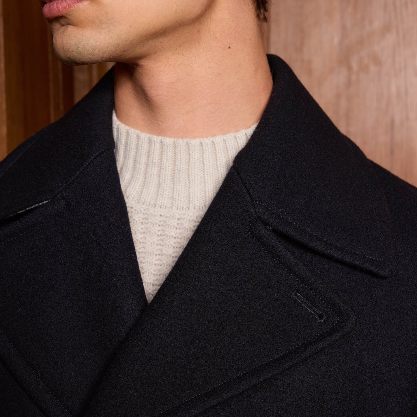 Navy wool pea coat