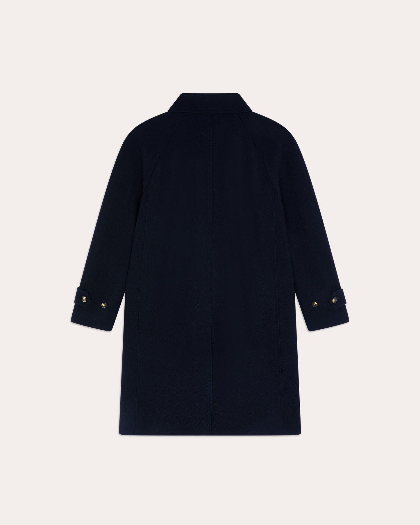 Manteau Balmacaan en laine vierge chevrons marine
