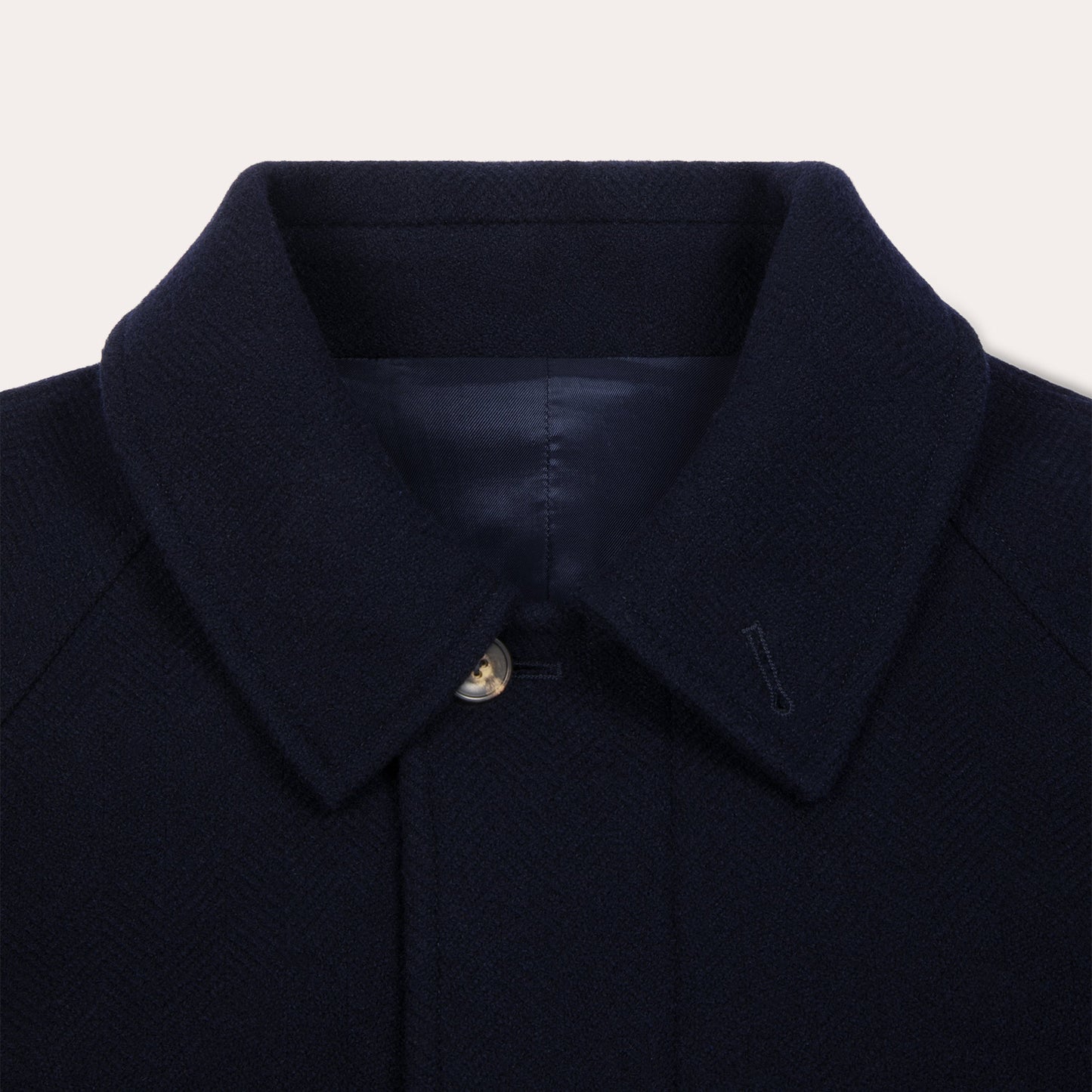 Manteau balmacaan en laine vierge bleu marine
