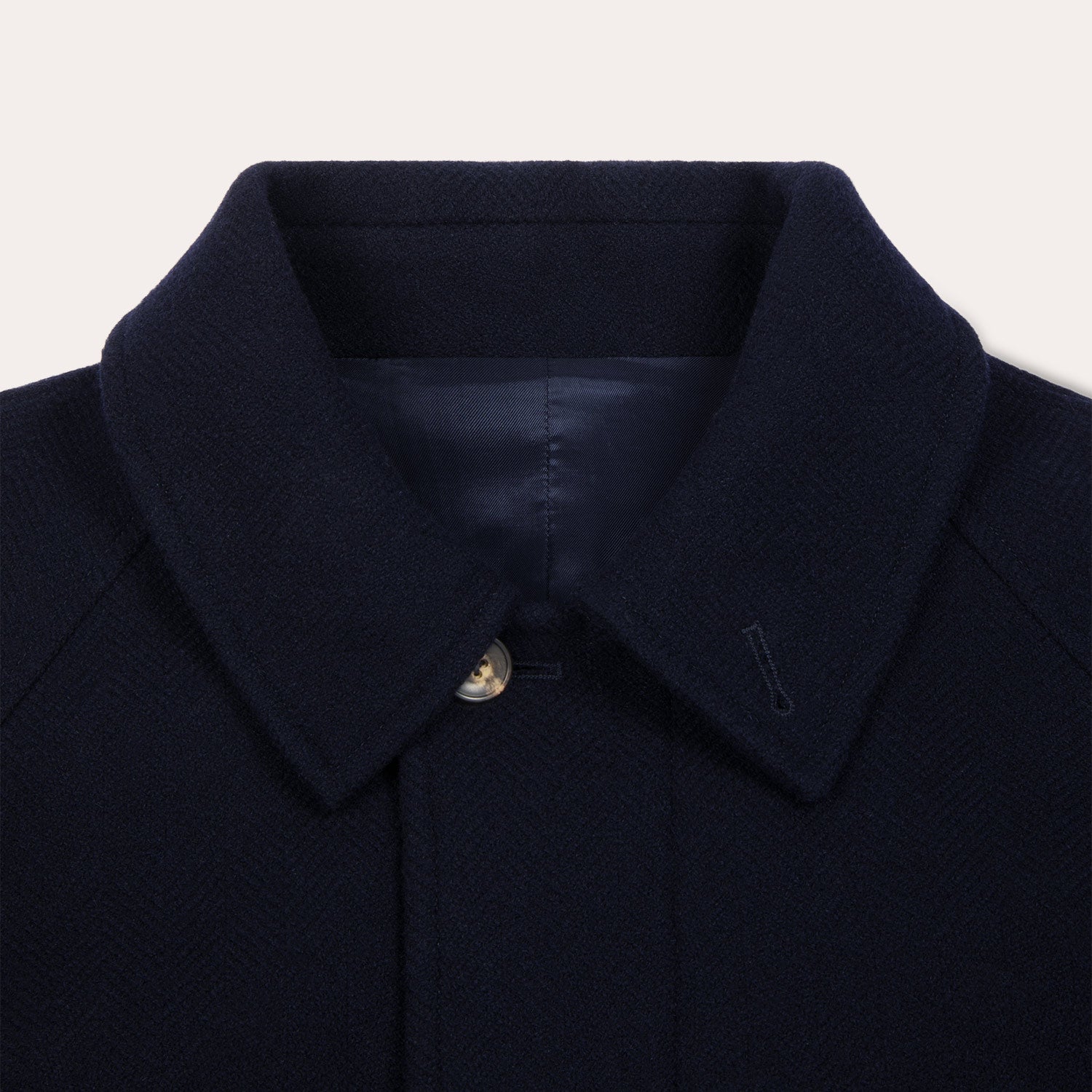 Manteau balmacaan en laine vierge bleu marine