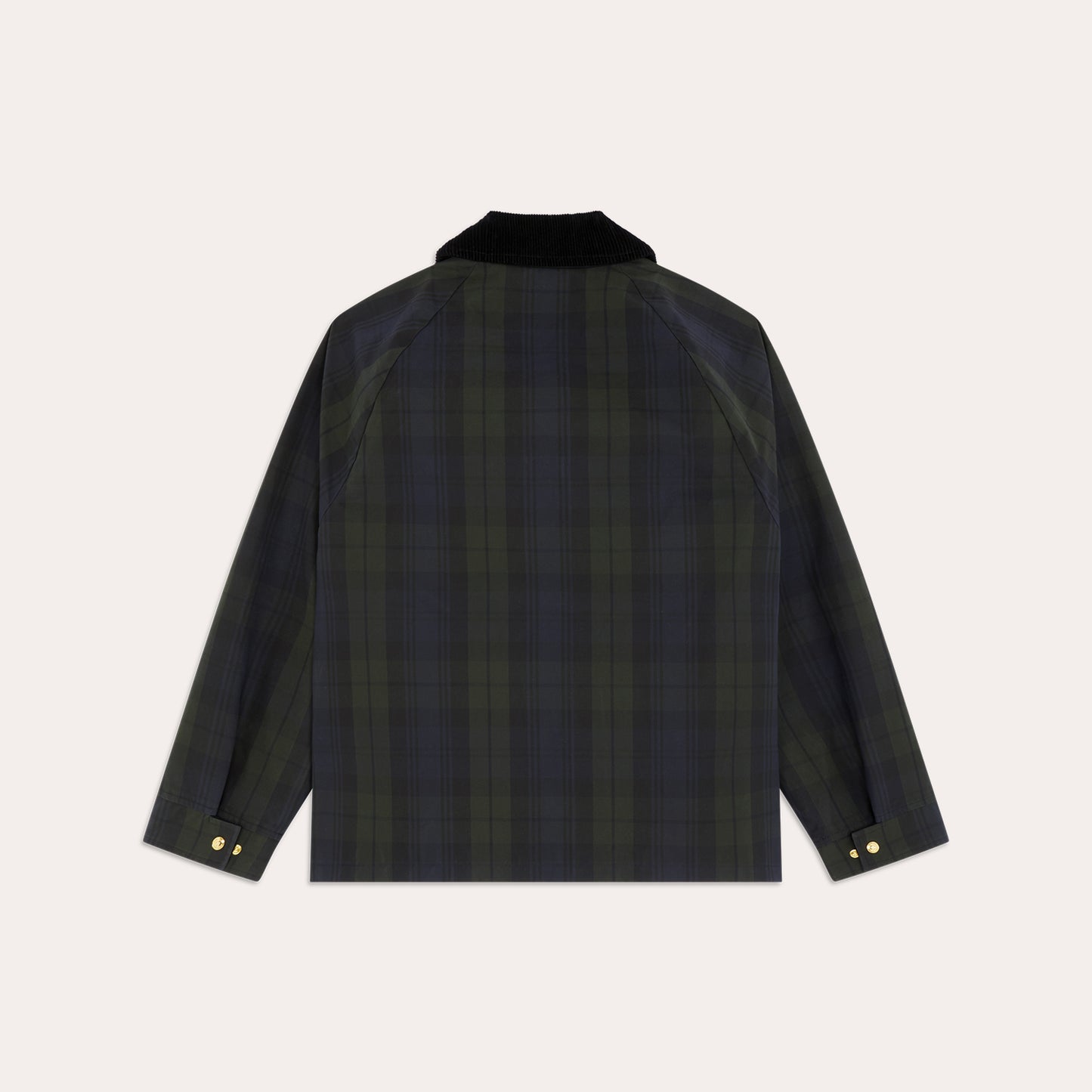 Blouson en coton ciré à motif tartan