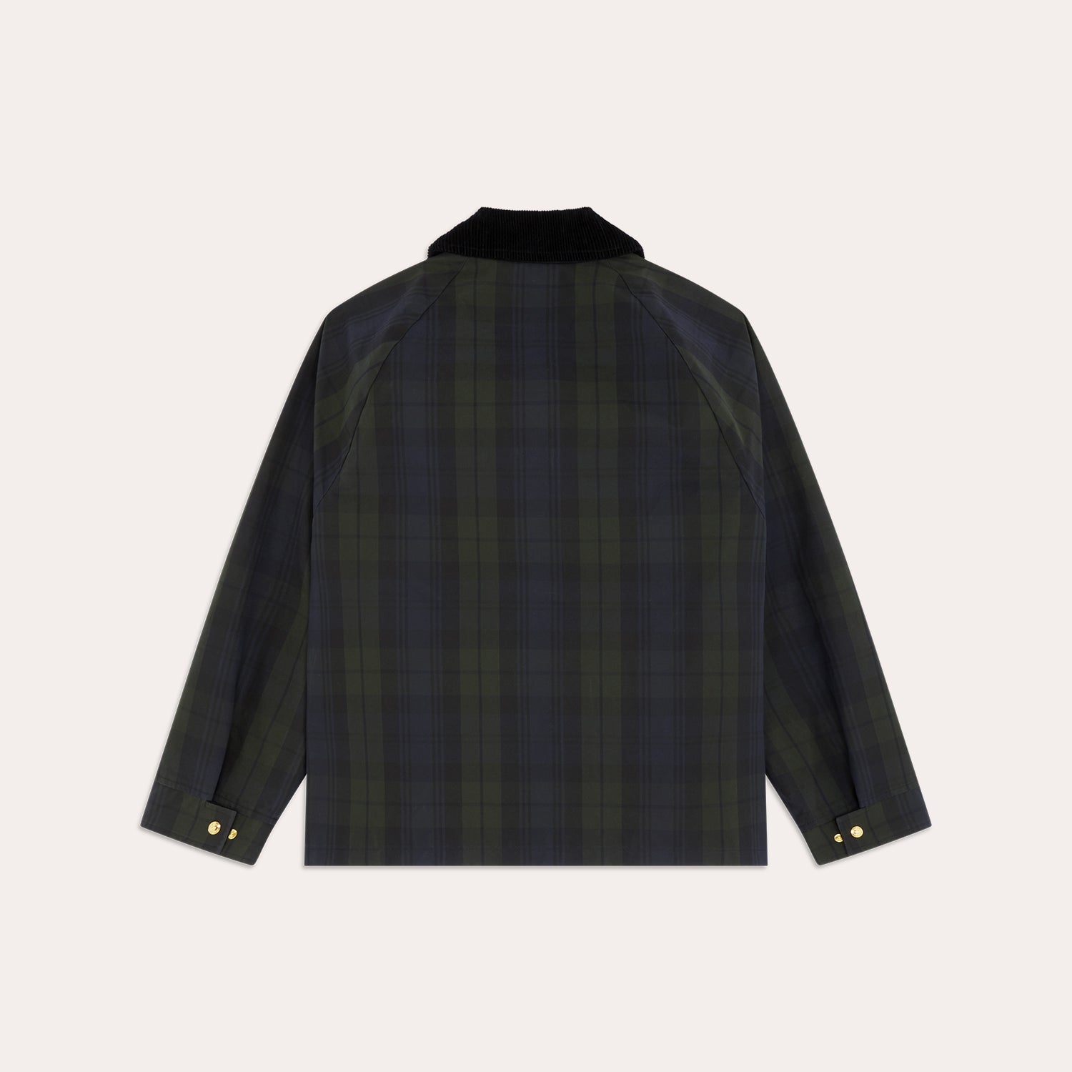 Blouson en coton ciré à motif tartan