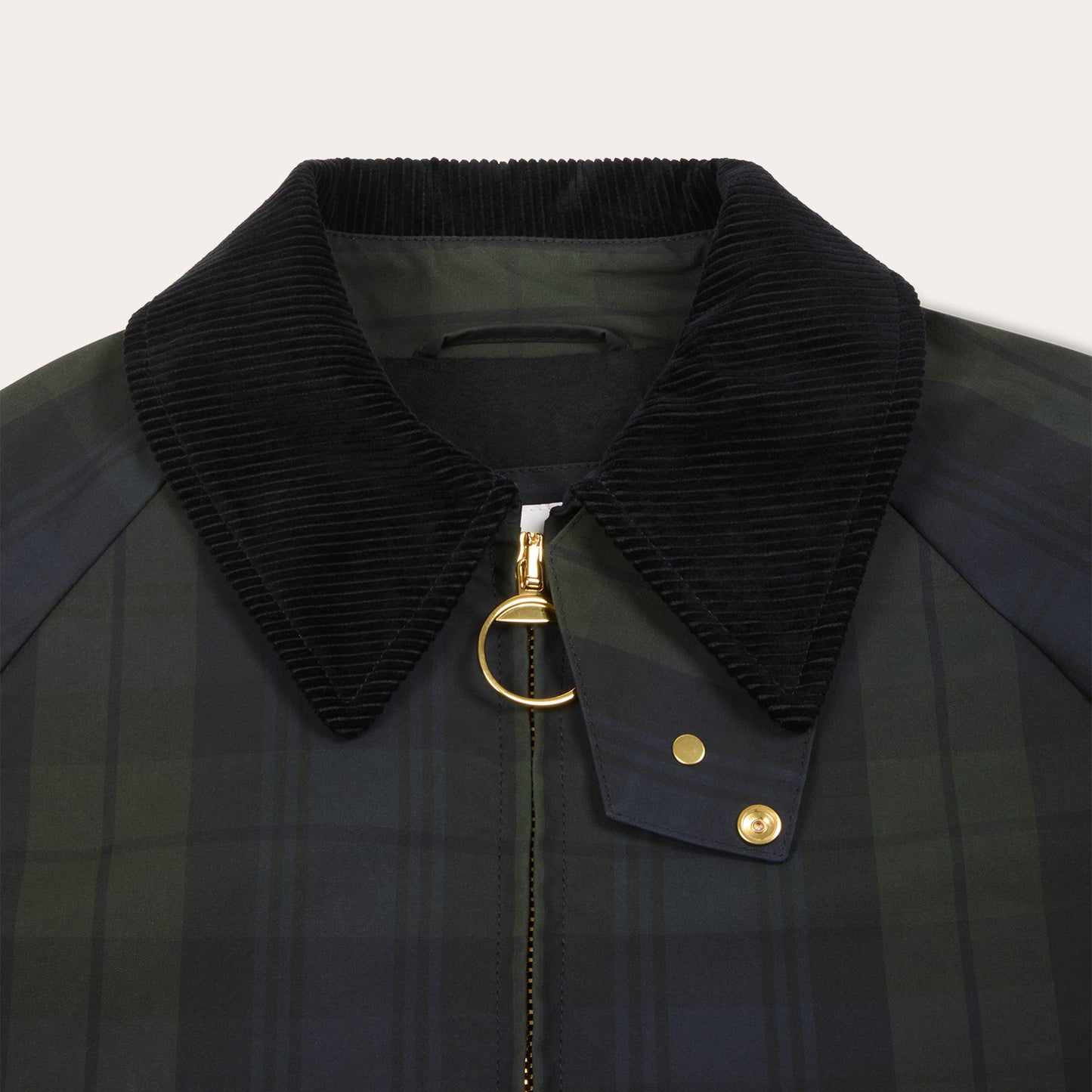 Blouson en coton ciré à motif tartan