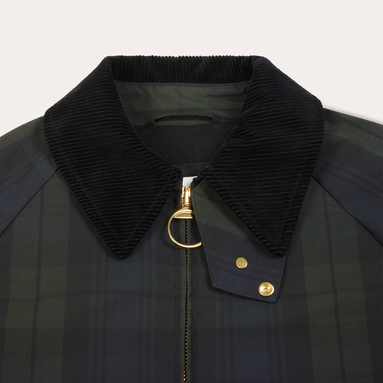 Blouson en coton ciré à motif tartan