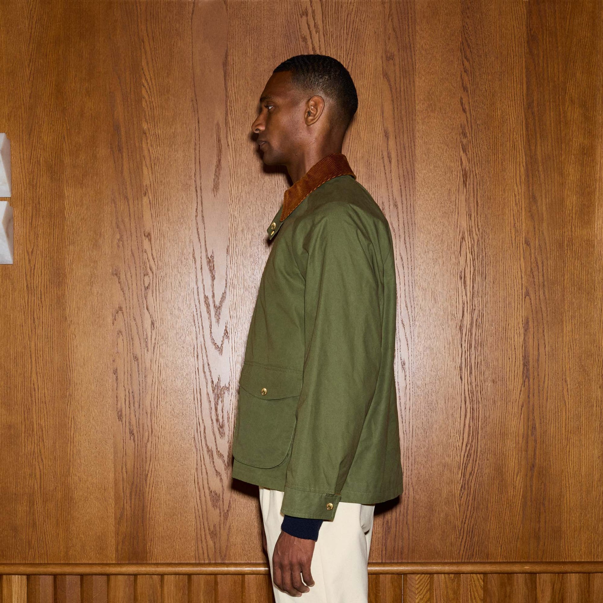 Blouson en coton ciré vert