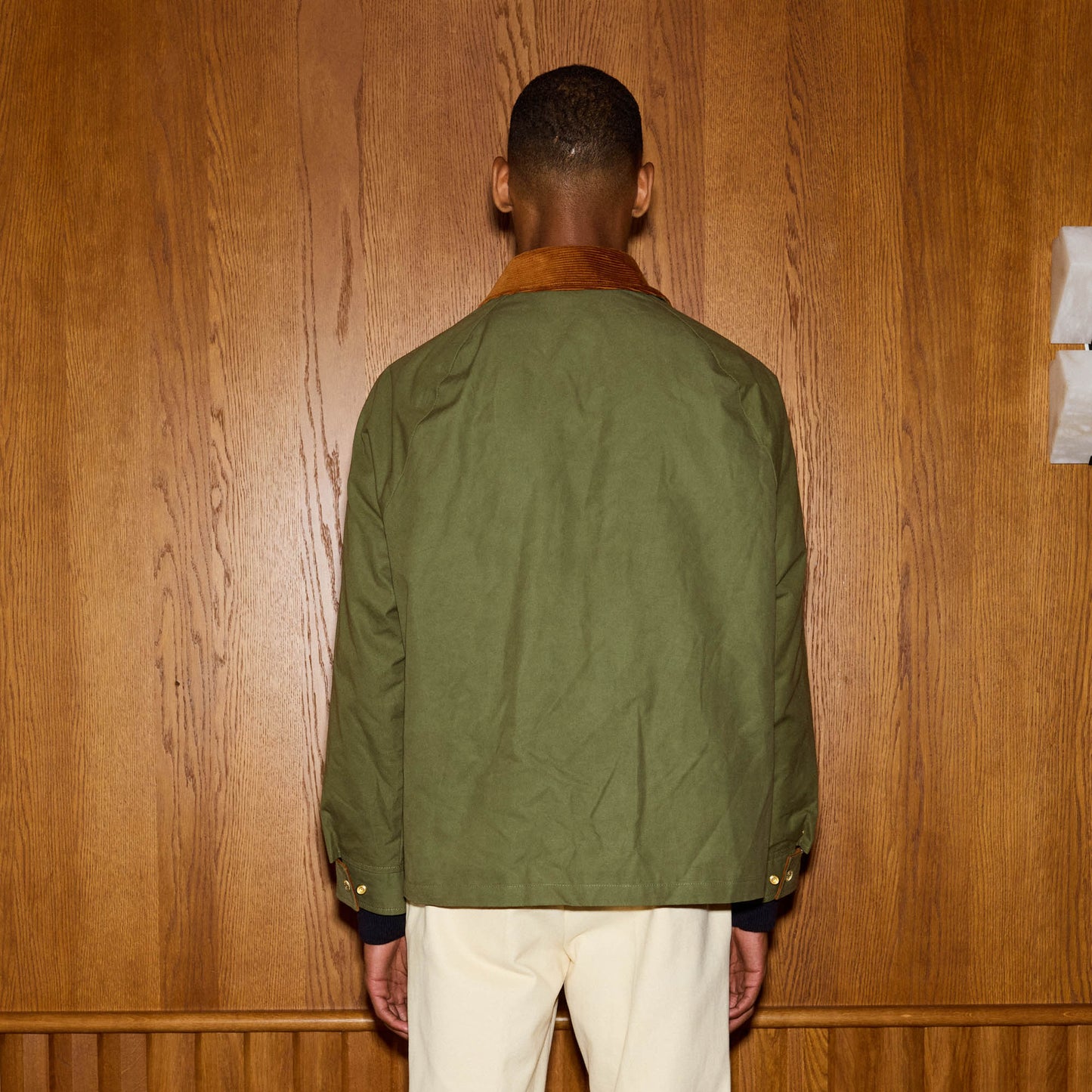 Blouson en coton ciré vert