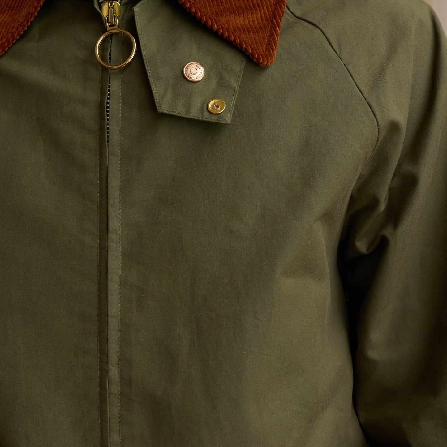 Blouson en coton ciré vert