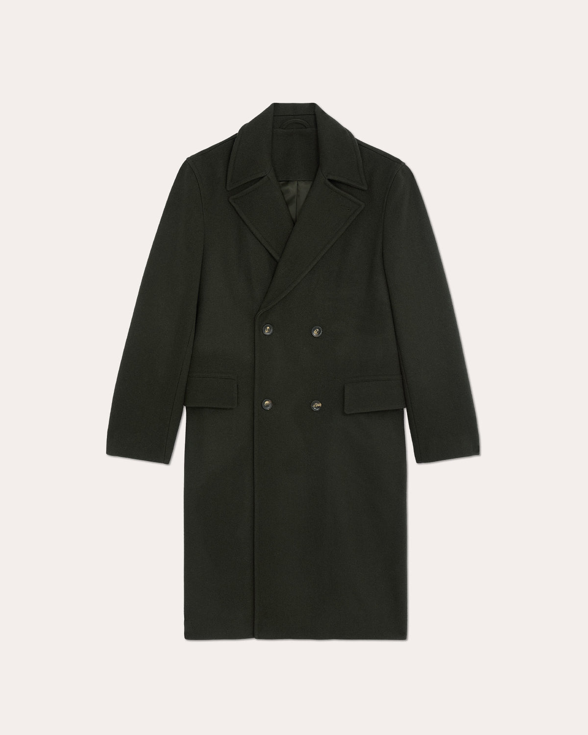 Manteau long croisé en laine vert
