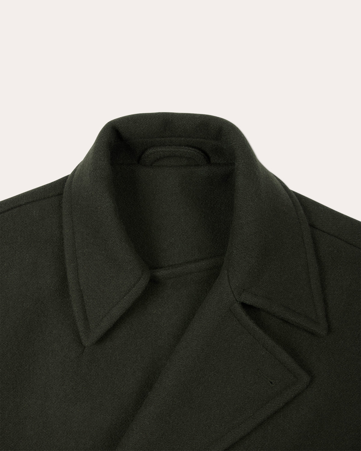 Manteau long croisé en laine vert
