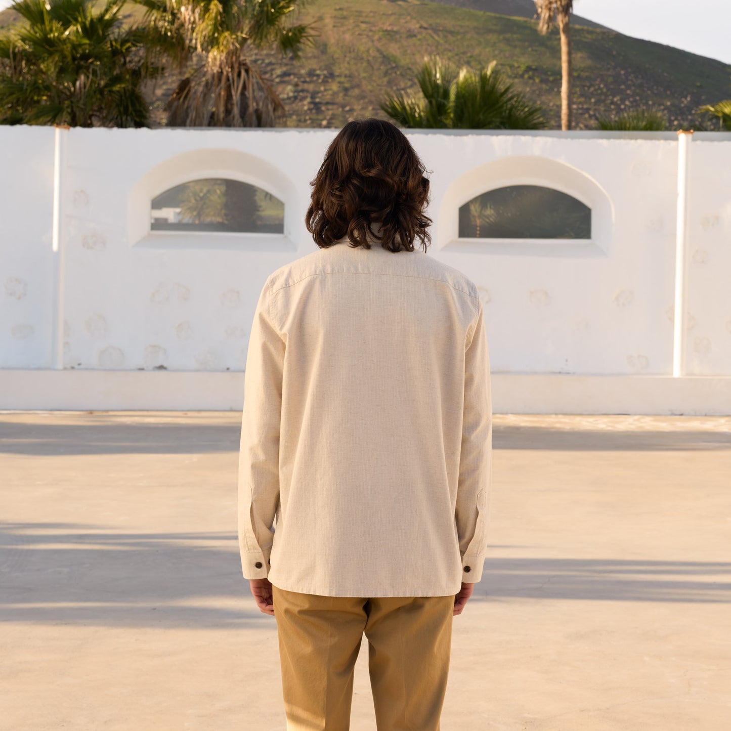 Beige ripstop overshirt