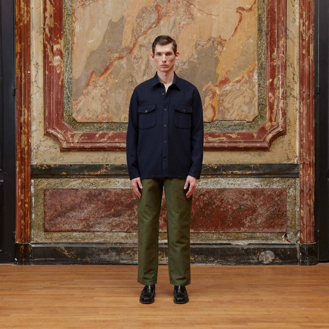 Surchemise en laine marine