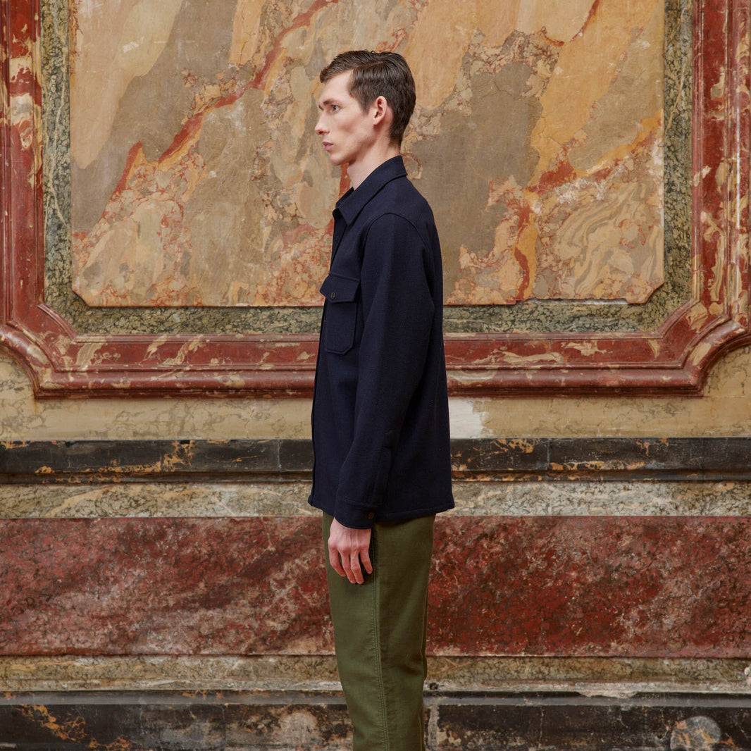 Surchemise en laine marine