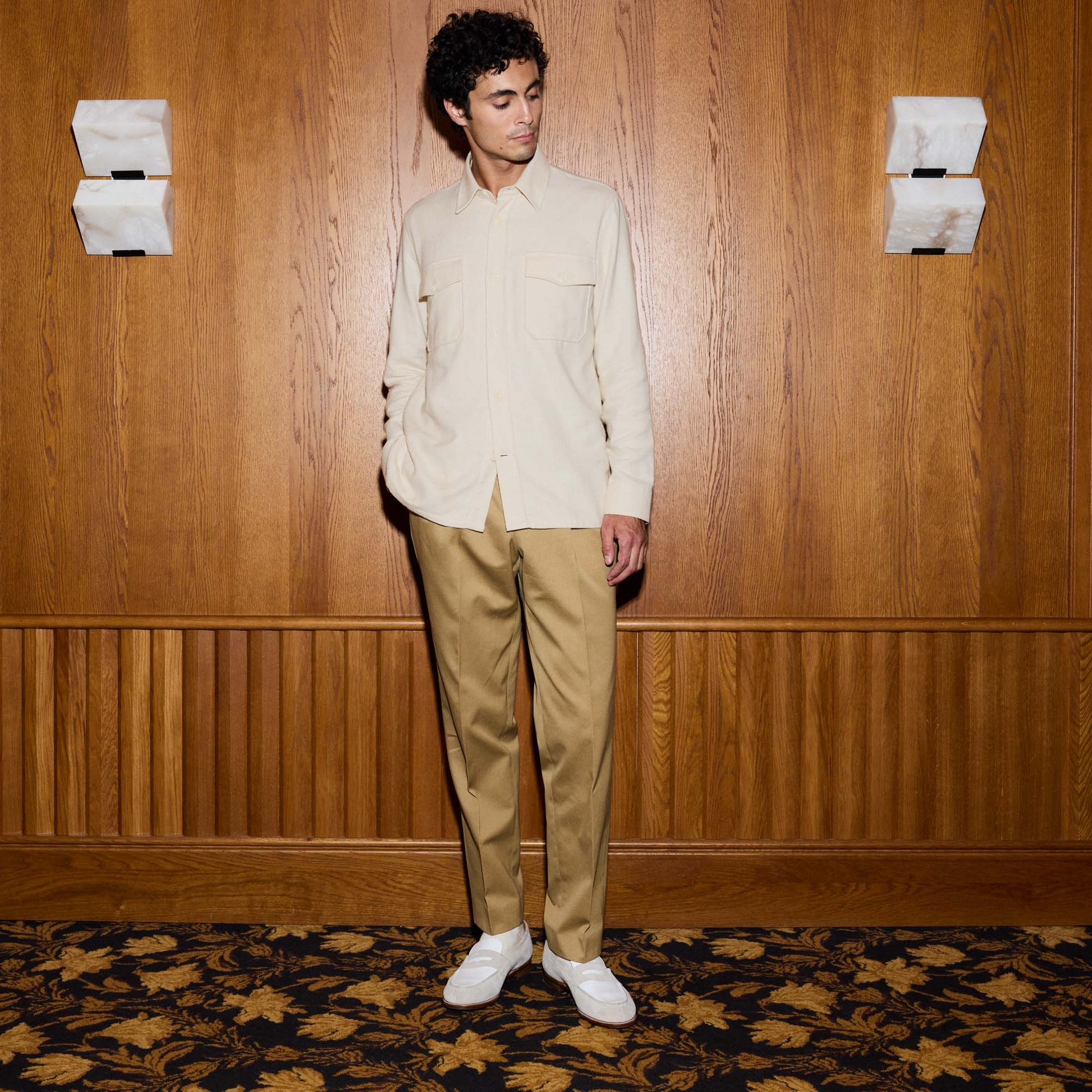 Surchemise en flanelle épaisse de coton écrue