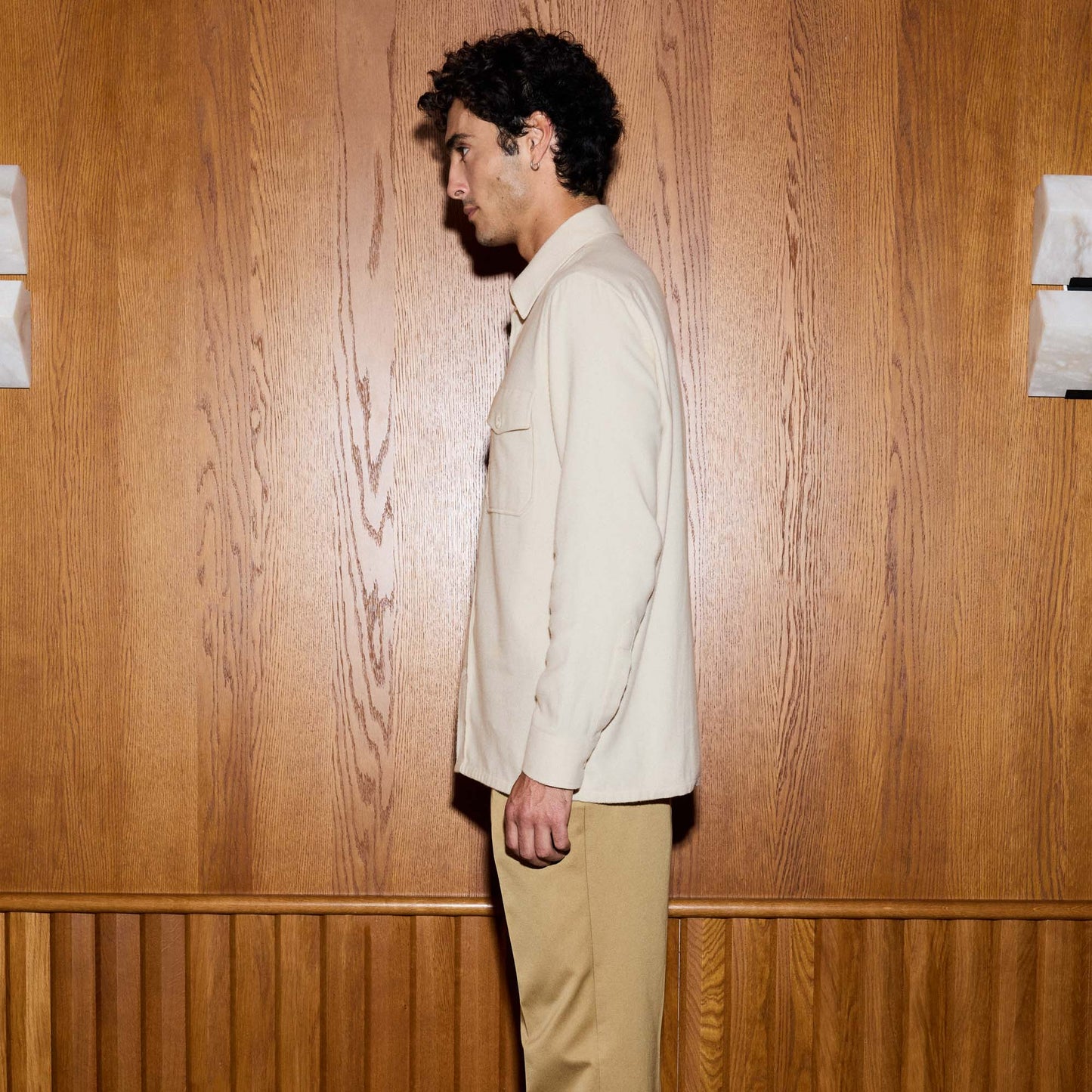 Surchemise en flanelle épaisse de coton écrue