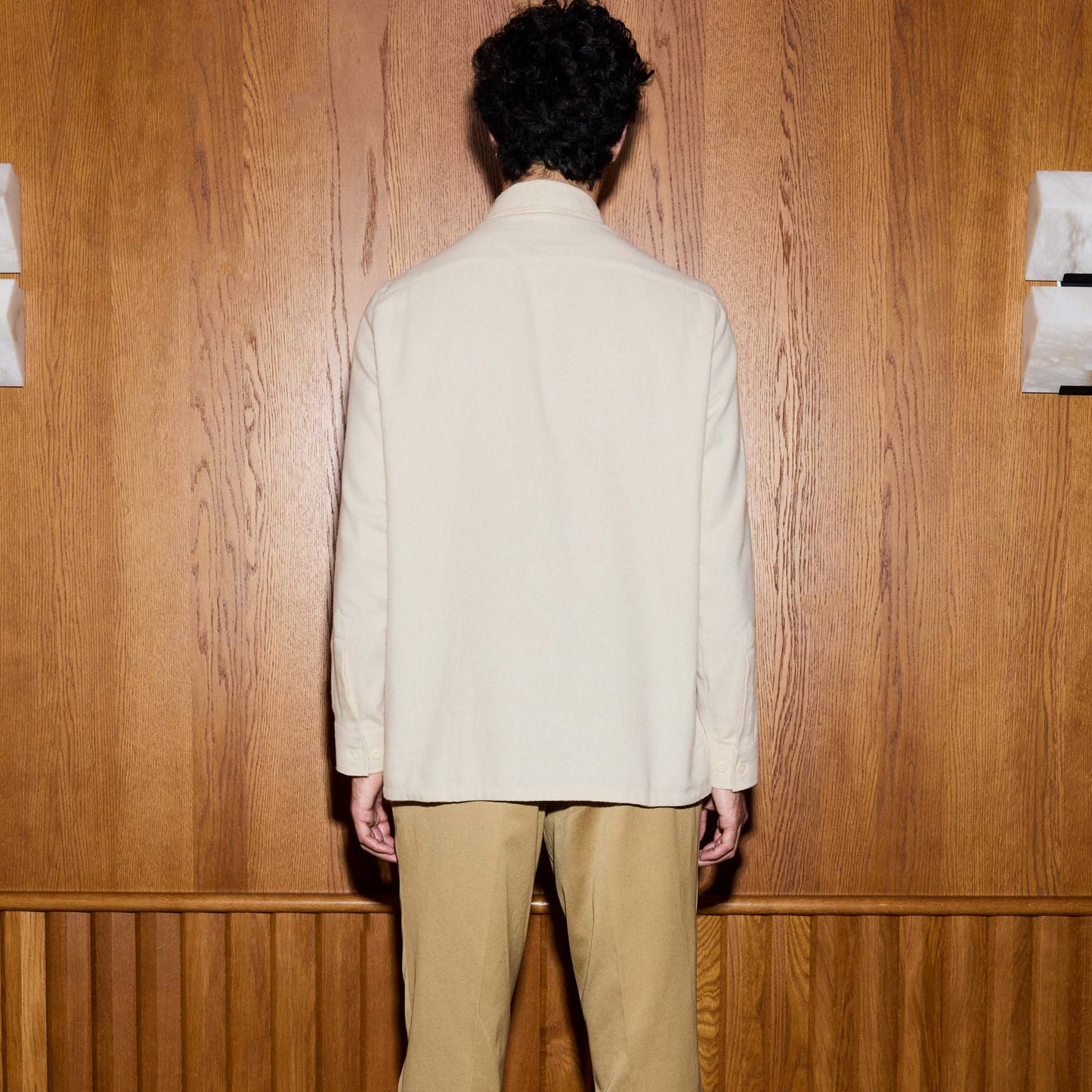 Surchemise en flanelle épaisse de coton écrue