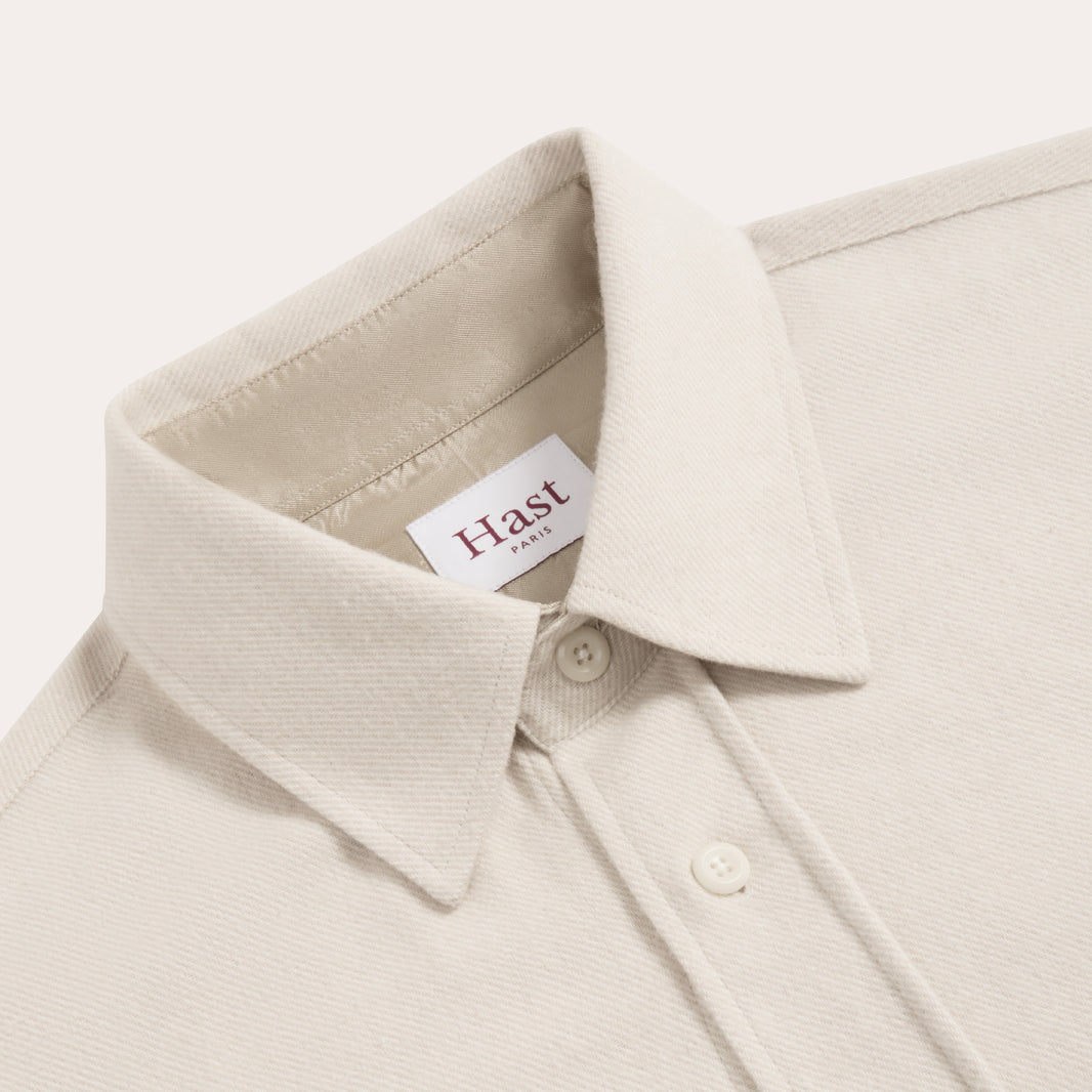 Surchemise en flanelle épaisse de coton écrue