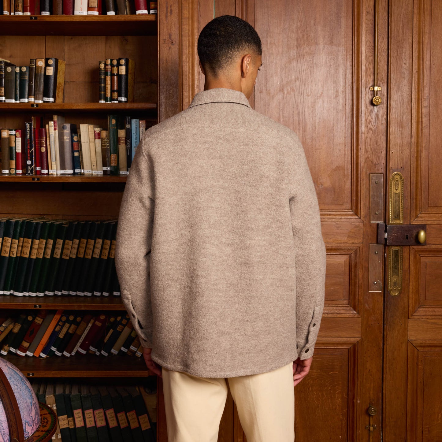 Surchemise en laine bouillie beige