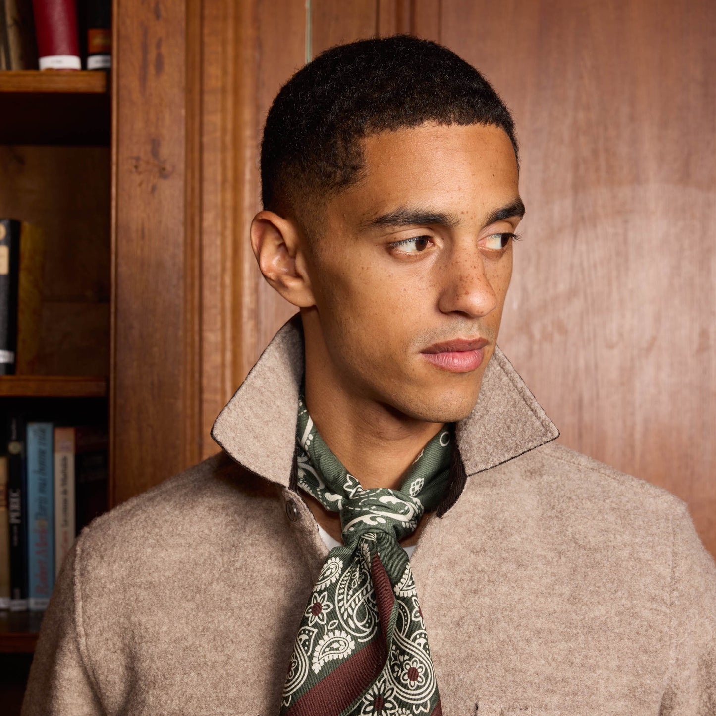 Surchemise en laine bouillie beige