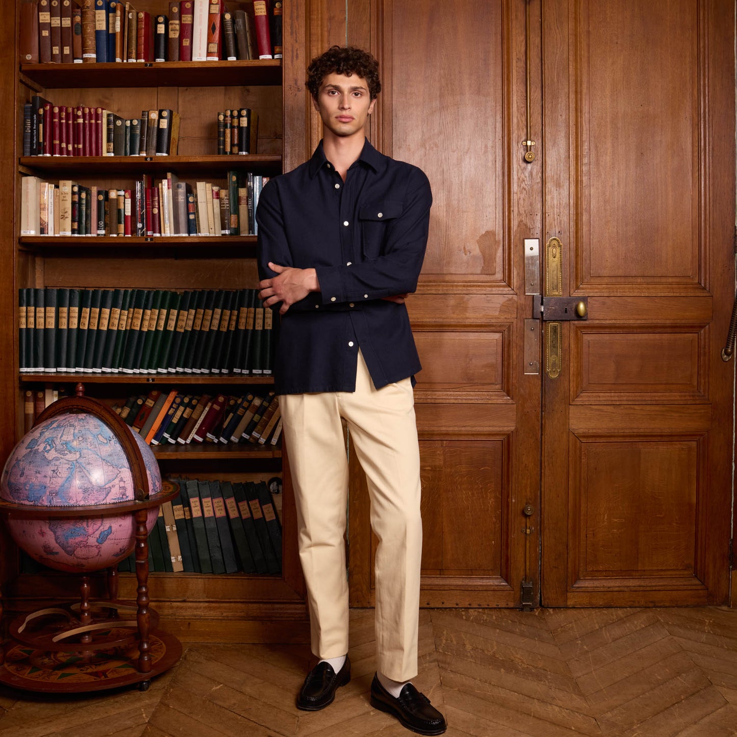 Navy blue heavy cotton overshirt