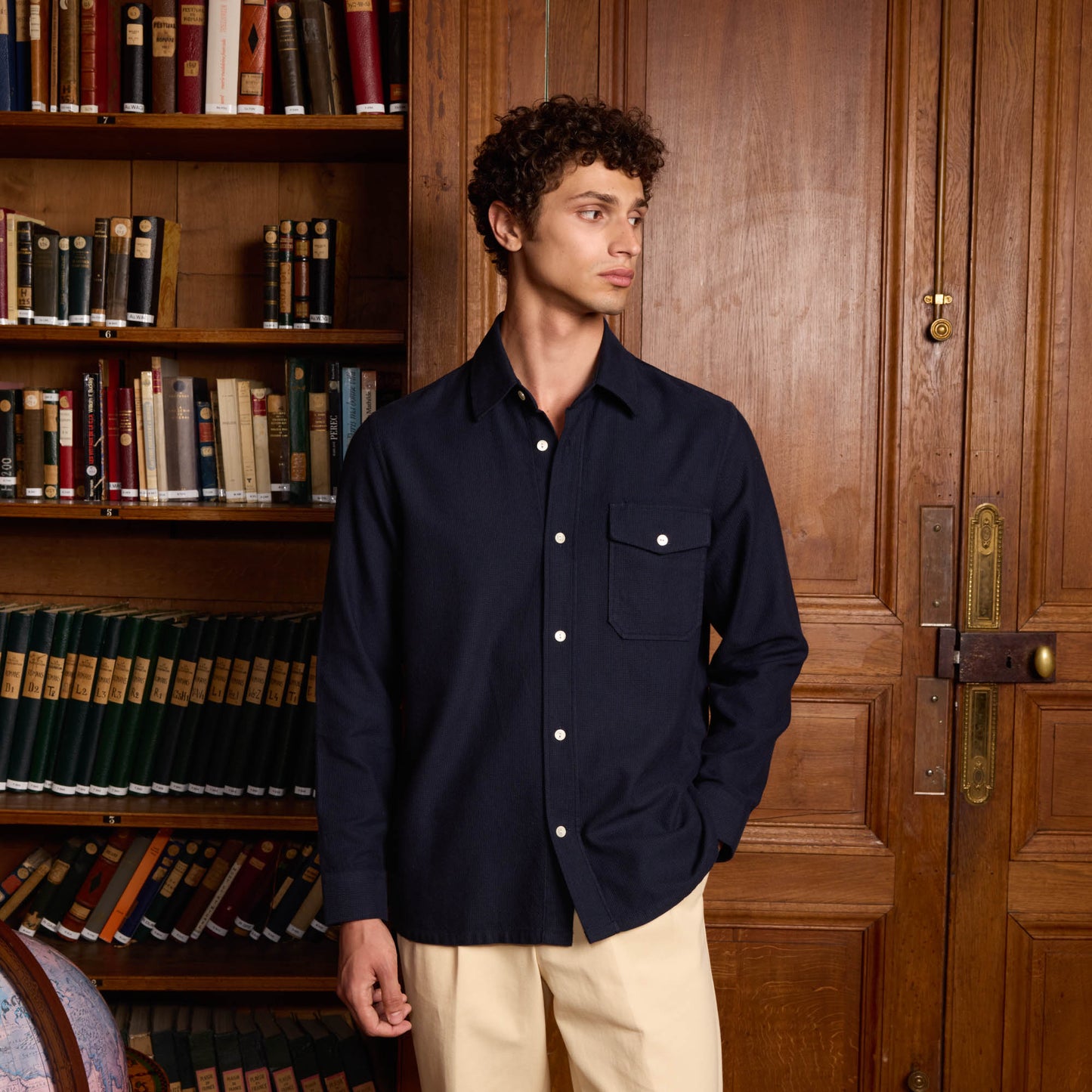 Navy blue heavy cotton overshirt