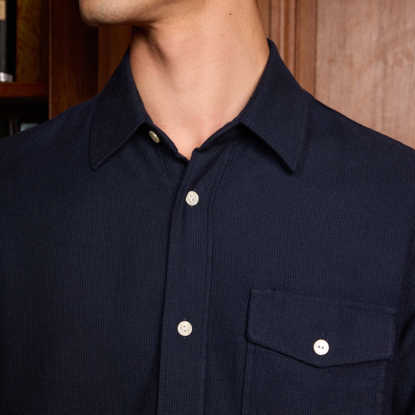 Navy blue heavy cotton overshirt