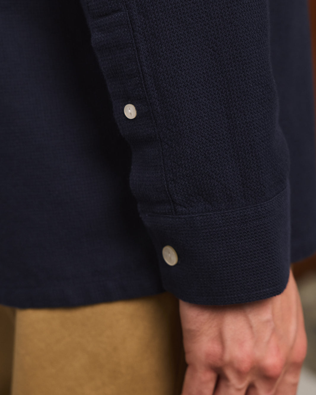 Overshirt aus schwerer Baumwolle in Marineblau
