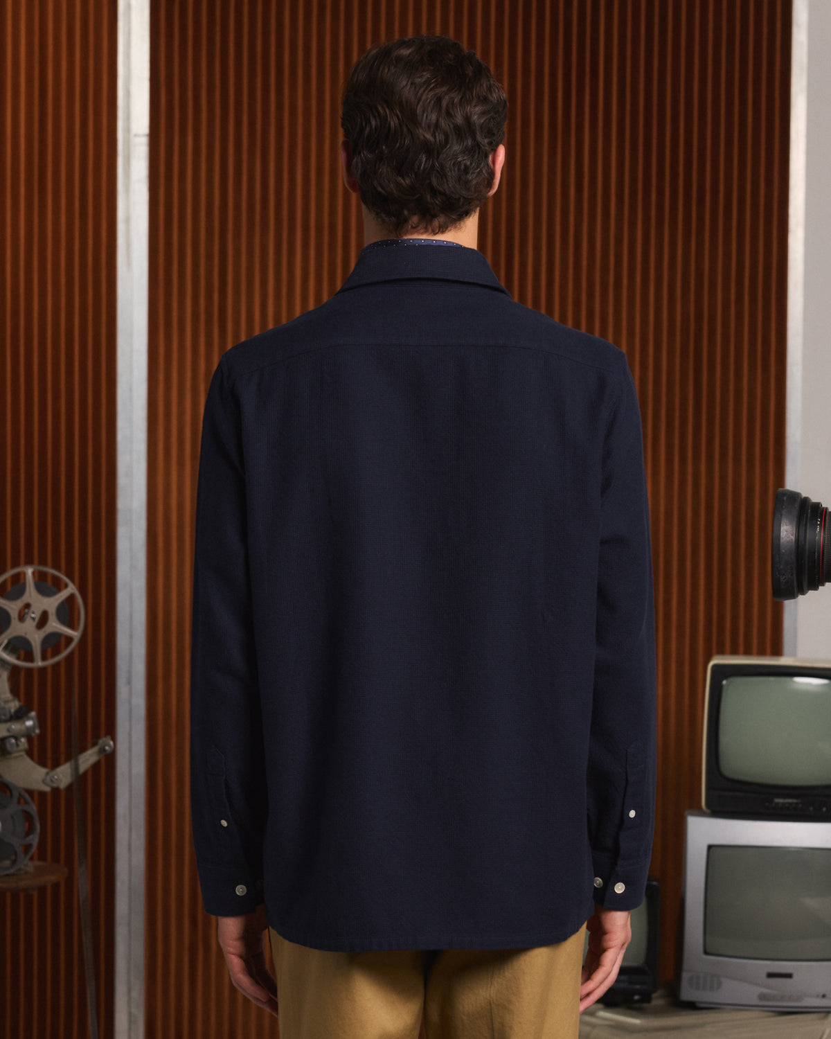 Surchemise en coton épais bleu marine
