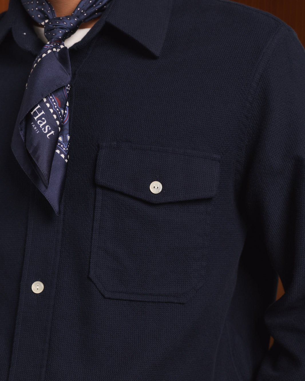 Overshirt aus schwerer Baumwolle in Marineblau
